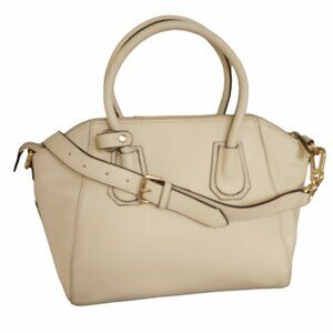 Cuore & Pelle Mirella Ivory Cream Leather Crossbody Satchel